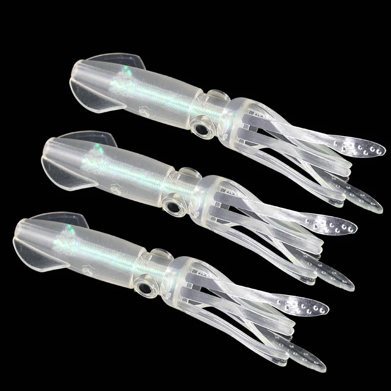 

3D Luminous Squid Skirts Soft Lure 10cm 9g Night Fishing Lure Octopus Glow Artificial Bait Fishing Accessories