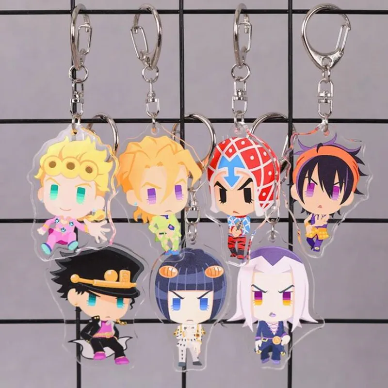 

JoJo's Bizarre Adventure GUIDO MISTA Narancia Ghirga Key Chains Two-sided Keychain Cosplay Acrylic Pendant Keyring