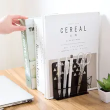 Креативные металлические подставки для книг с держателем для ручек, настольная подставка-органайзер для офиса, домашнего декора L41E