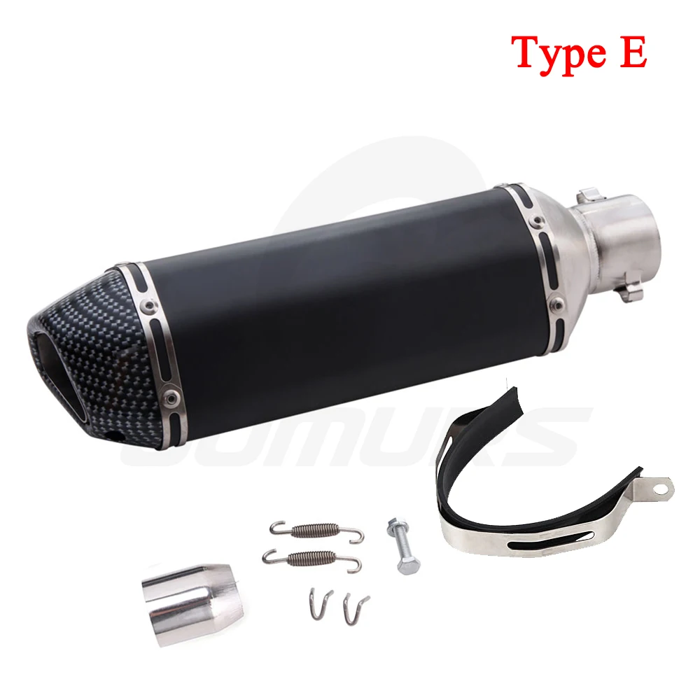 E- BK Pipe CB Head OUMURS мотоцикл выхлопной изменить Глушитель Трубы для Akrapovic скутер, питбайк Dirt 38-51 мм Универсальный для FZ6 R1 ER6N TMAX CBR250 - Цвет: E- BK Pipe CB Head