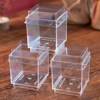 

Transparent Plastic Mousse Cup Square Container for Jelly Yogurt Dessert (with Cover)