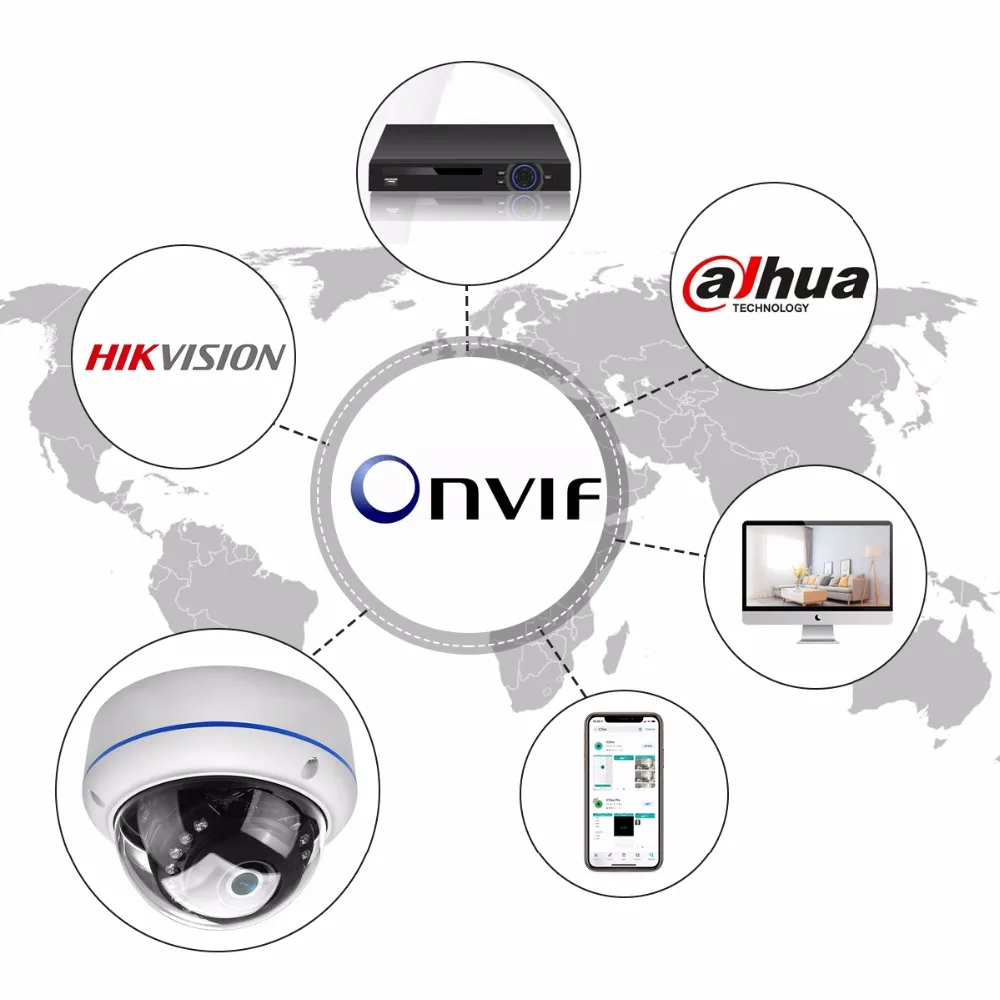 IP камера BESDER металлическая купольная 5 МП Full HD 2 Мп Wi Fi 128 ГГц SD карта|Камеры