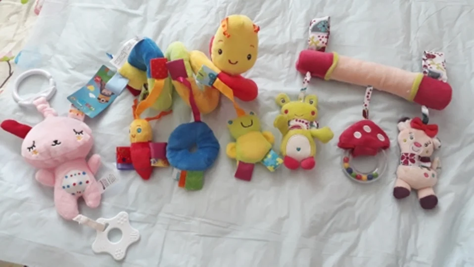 Toy Baby Stroller Comfort Stuffed Animal Rattle Mobile Infant Stroller Toys For Baby Hanging Bed Bell Crib Rattles Toys Gifts