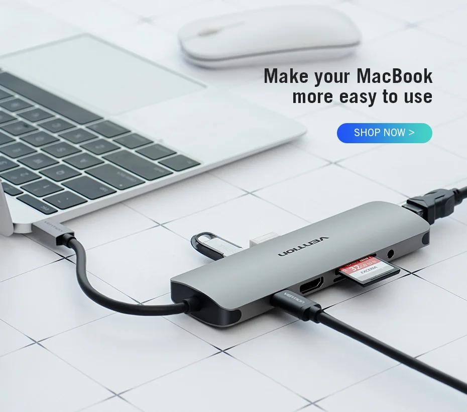 Vention USB C HUB Multi All-in-1 Type-c to USB 3.0 HDMI VGA SD/TF Card PD RJ45 Adapter for MacBook Pro Multi 12 Ports Type C HUB