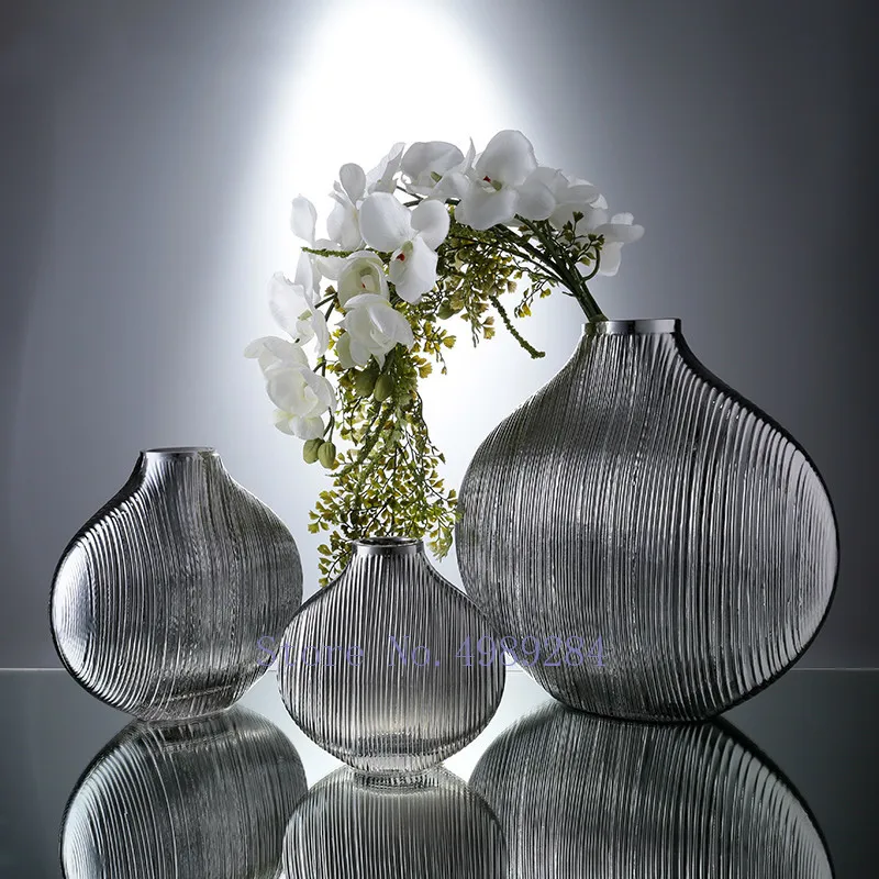 Нордический необычный, прозрачный стеклянный ваза декоративный цветок композиция аксессуары современный для домашнего свадебного украшения Ваза
