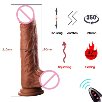 Telescopic Big Dildo Vibrator Heating Dildos Vibrators for Women Vibrating Realistic Dildo Penis Suction Cup Sex Toys for Woman 1