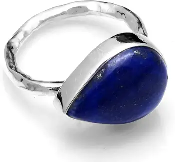 

Genuine Lapis Lazuli Ring 925 Sterling Silver, USA Size : 6.75, 2SR648