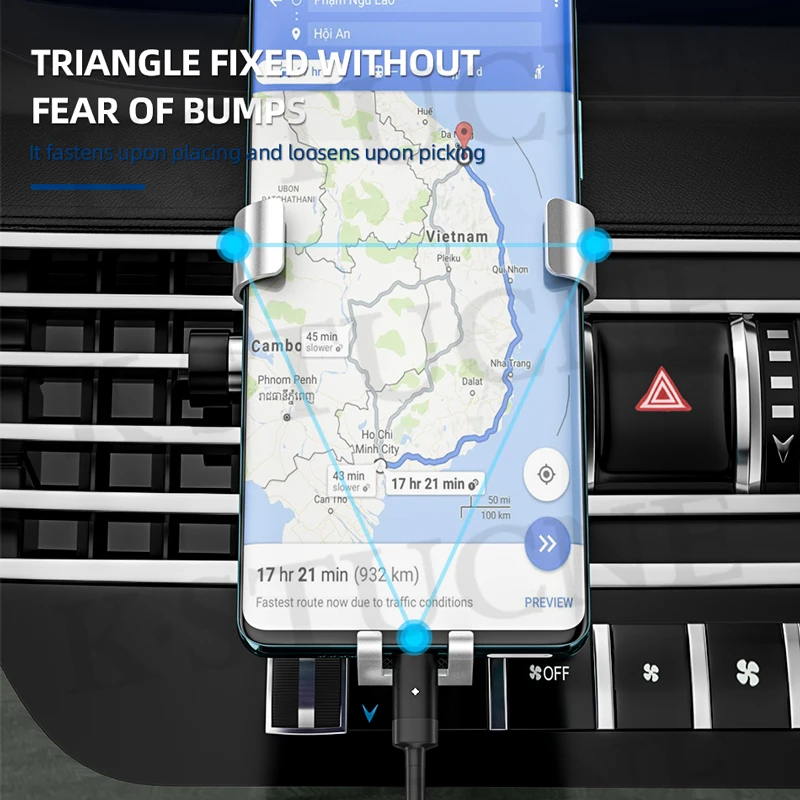 Универсальный автомобильный держатель для телефона, металлический гравитационный Автомобильный кронштейн, подставка на вентиляционное отверстие для iPhone 8 XS XR samsung, поддержка телефона