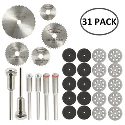 Meules de coupe en diamant HSS, 31 67 pièces, lame de scie circulaire, outil rotatif pour Dremel, Mini perceuse, outils rotatifs, accessoires 