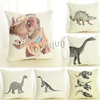 

Animal Dinosaur Pillowcase Cotton Linen Pillow Case Throw Pillow for Printed Home Office Sofa Room Decor