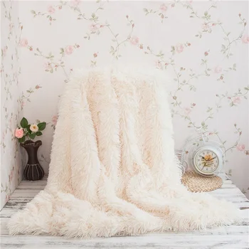 

Faux Fur Blanket Bed Blanket Throw Blanket Super Soft Shaggy Polyester Wedding Bedding Sofa Sleeping Winter