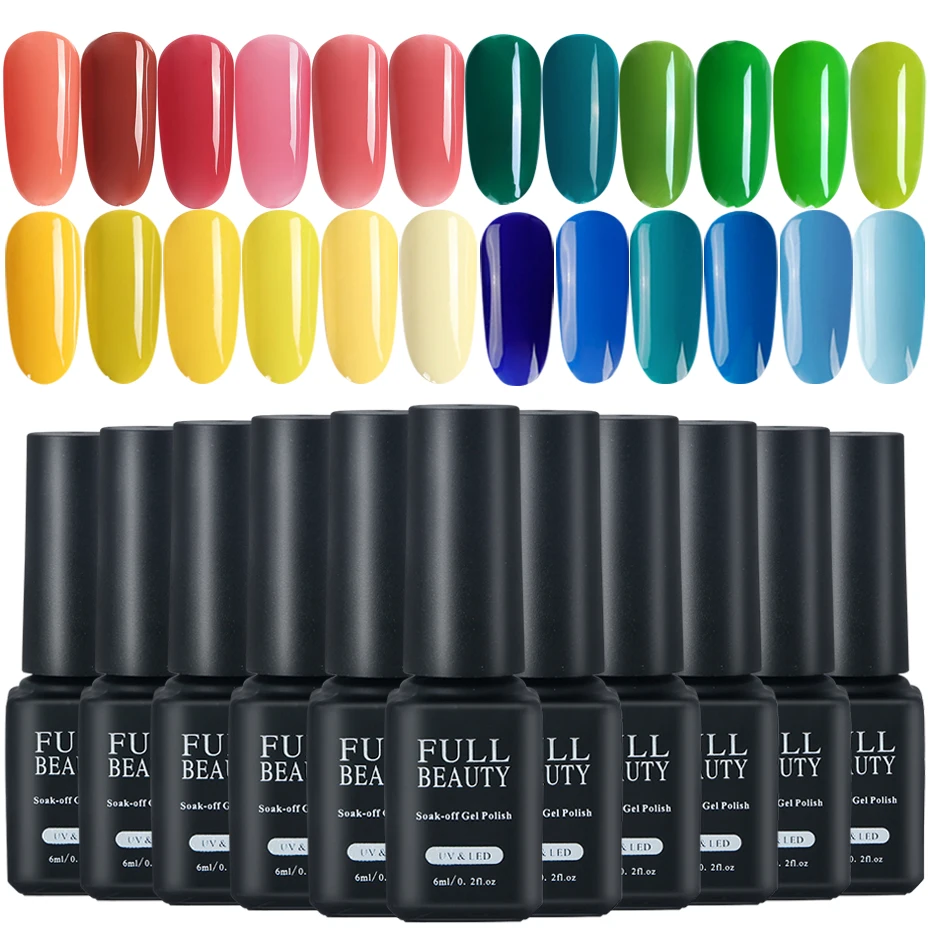 

Colorful Nail Gel Polish Set All For Manicure 6ml Soak Off UV LED Gel Varnish Lacquer DIY Nail Art Beauty Salon Primer SA2004