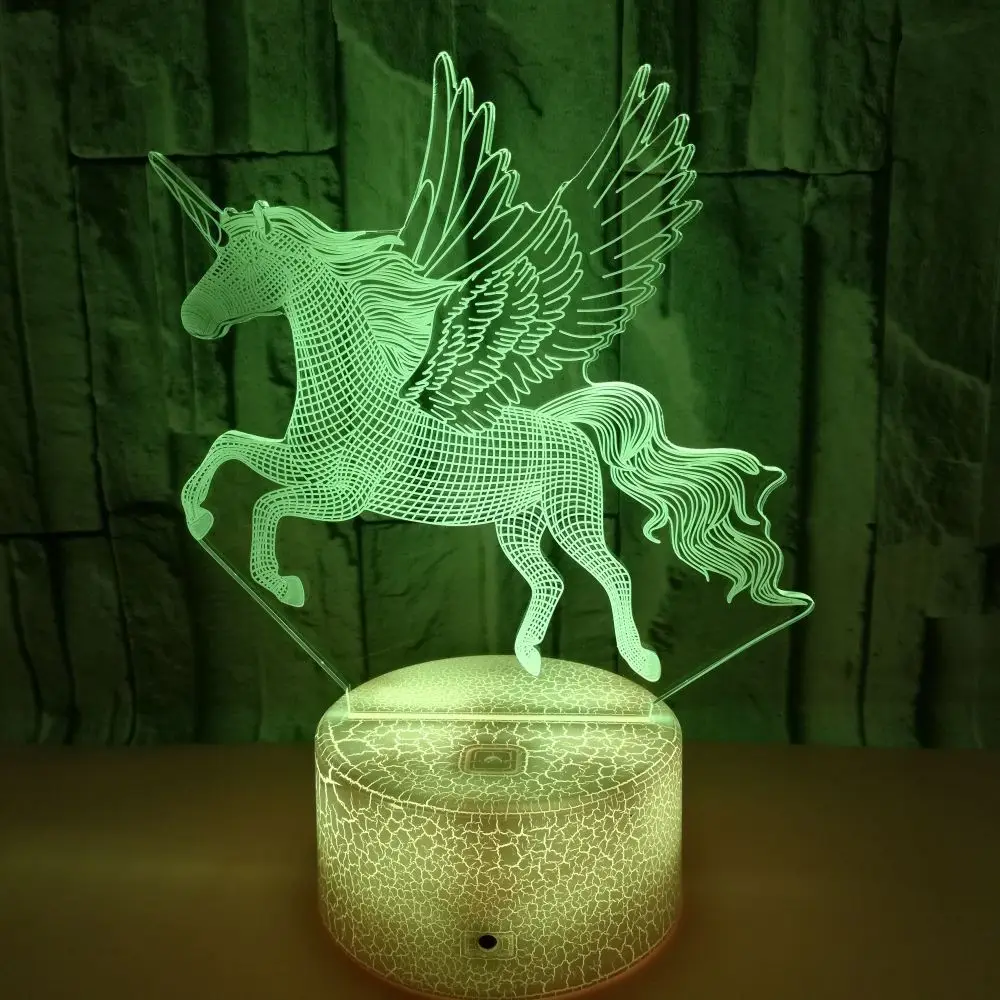 

Acrylic 3D Night Light LED 7 Color USB Touch Remote Change Table Lamp