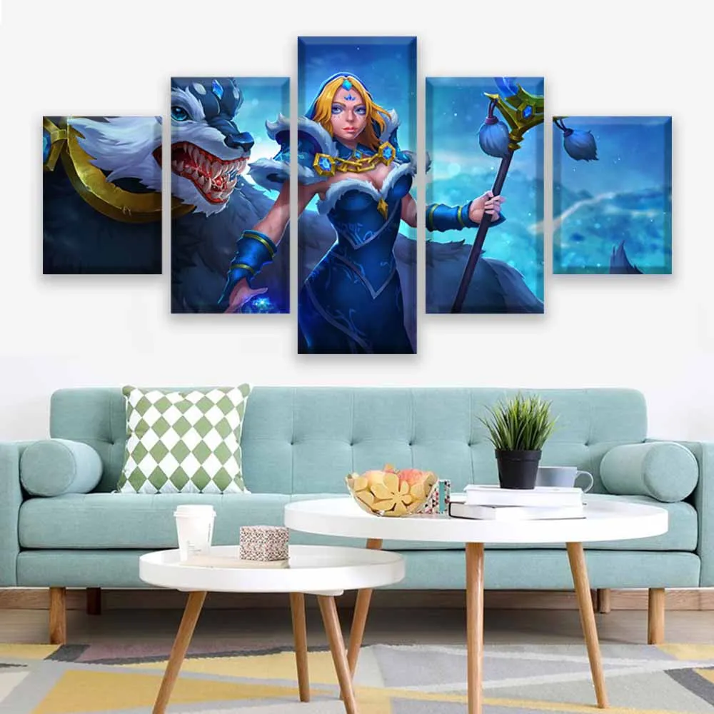 Framework 5 Panels DOTA 2 Juggernaut Modern Home Decorative Canvas Printed Painting Wall Art For Li