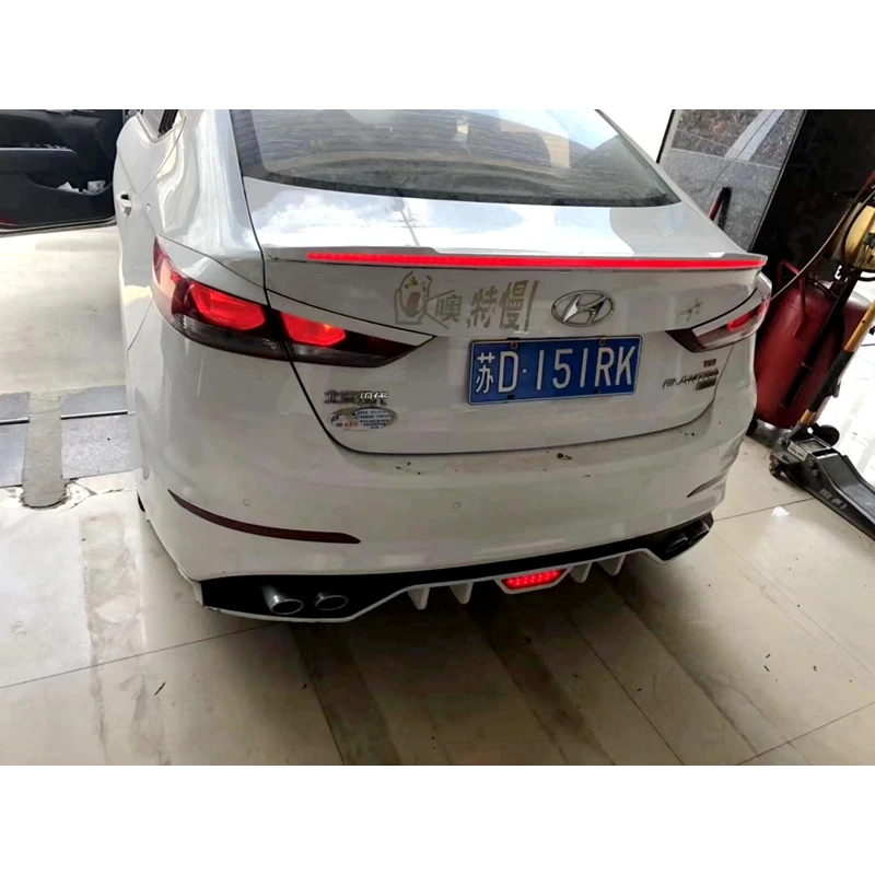Для hyundai Elantra автозапчасти надрезаемая подкладка, ABS материал с светодиодный цветной спойлер Elantra задний спойлер