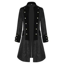 

Men Victoria Edwardian Steampunk Trench Coat Frock Outwear Vintage Prince Overcoat Medieval Renaissance Jacket Cosplay Costume