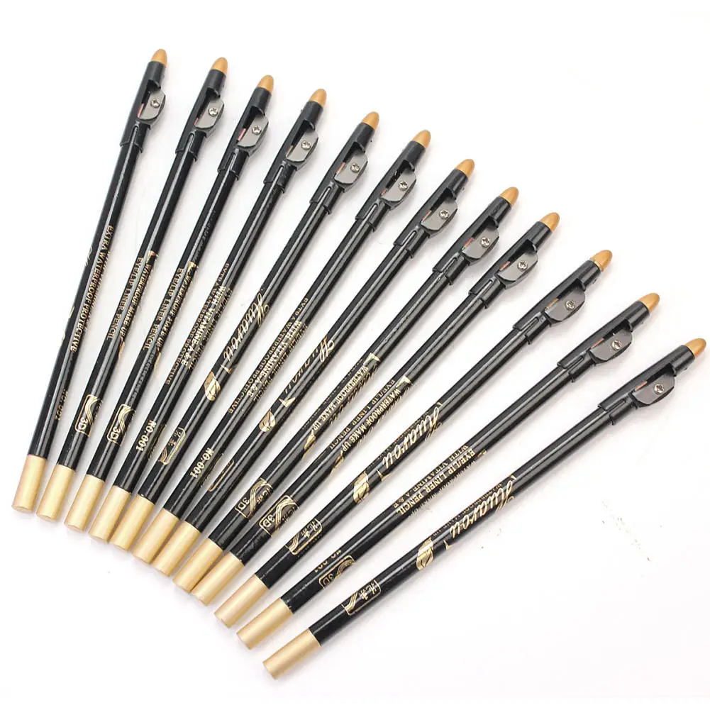 12 шт. 19 см-длинный Многофункциональный черный карандаш для бровей карандаш для глаз косметический инструмент профессиональный макияж карандаш для бровей