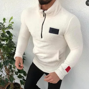 

Men's Sweater Turtleneck Zipper Pure-Colour Sanitary Clothes Fleece Pullover Blouse S-2XL Plus Size Autumn Winter pull homme
