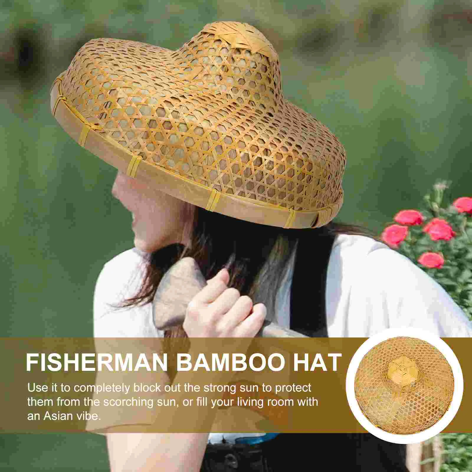 1pc Retro Bamboo Hat Vietnamese Style 