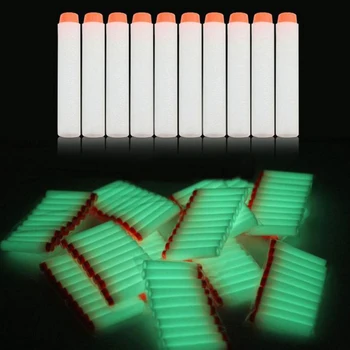 

100pcs Fluorescent EVA Soft Bullet Toy Luminous Bullets Blasters Refill Clip Darts EVA Soft Bullets Children Toys