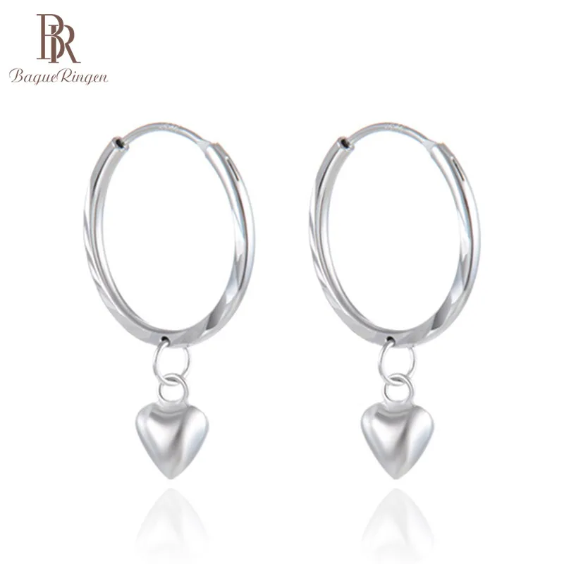 Женские серьги капельки в форме сердца Bague Ringen короткие из стерлингового серебра