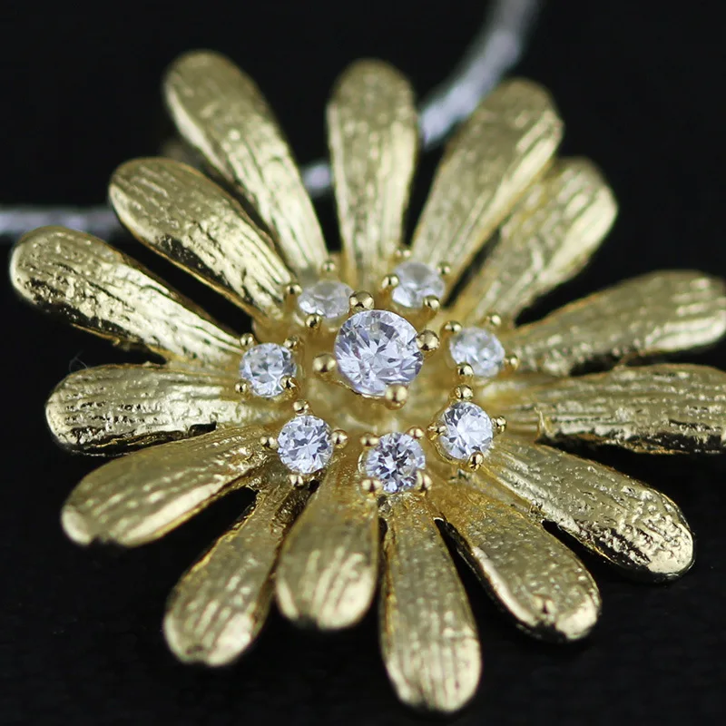 Poetic gold  jewelry  fashion flower pendant  jewelry