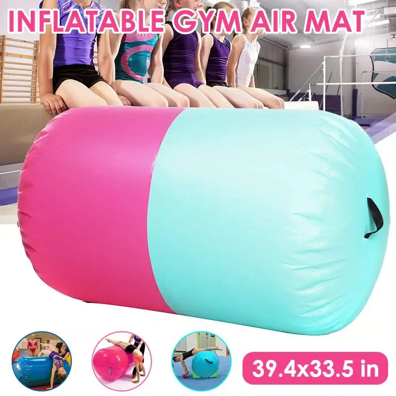 65x100cm/85x100cm Inflatable PVC Gymnastics Home Gym Air Mat Barrel Track Roller 