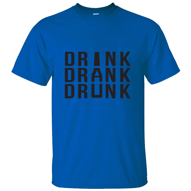 Дизайнерская футболка Humor drink drunk,, нормальная Мужская футболка унисекс, против морщин, хлопок, хип-хоп - Цвет: Men-Blue