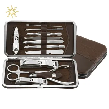 

Nail Art Manicure Tools Set Nails Clipper Scissors Tweezer Knife Manicure Sets Stone Pattern Case For Nail Manicure K510