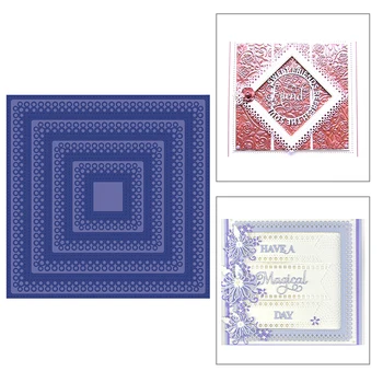 

2020 New Lace Border Die Cut Rectangle Square Frame Scrapbooking Craft Layered Edge Metal Cutting Dies For Card Making Supplies