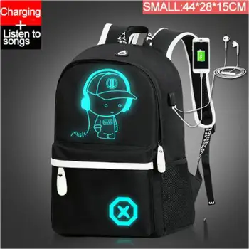 

Children Backpack School Bags For Boy Girls Anime Luminous School Backpack Kids Waterproof Book Bag USB Charging SchoolBag Gift