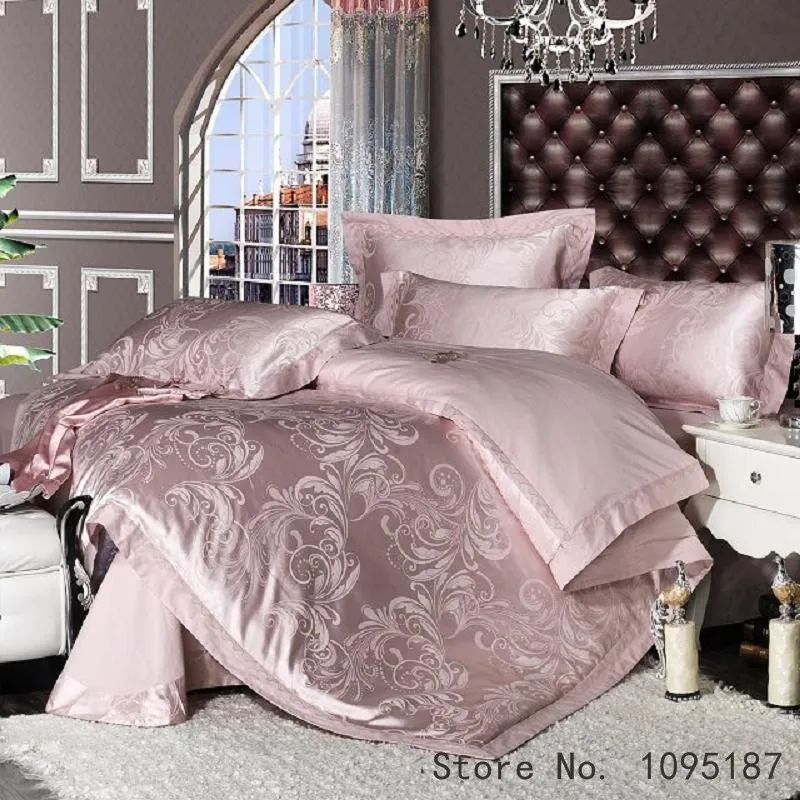 Постельное белье King size с вышивкой, жаккардовое постельное белье для свадьбы, хлопок, пододеяльник, простыня+ пододеяльник+ наволочка