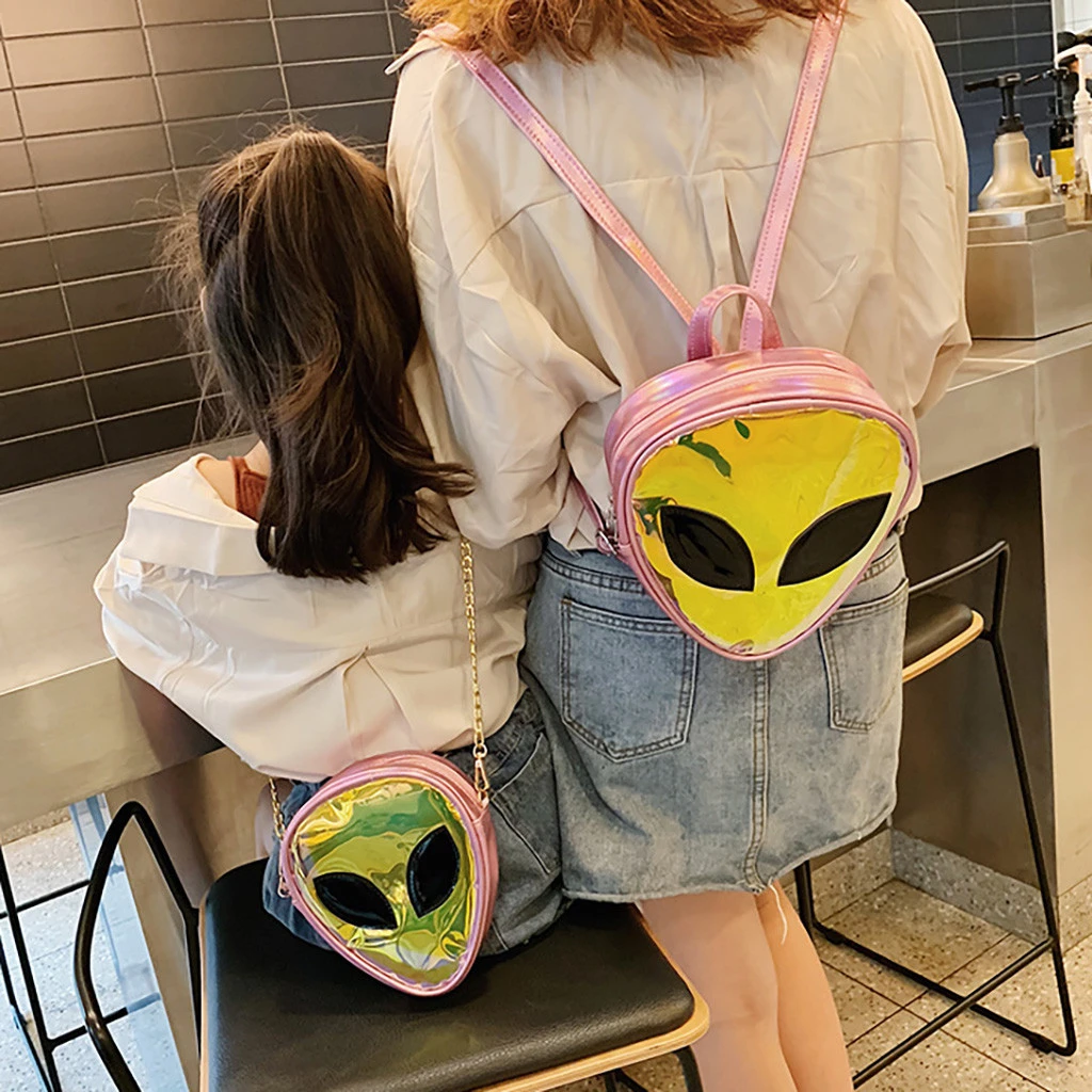 Kids Backpack Children Alien Transparent Jelly Bag Phone Coin Backpack Small Solid Color Backpack Student Phone Coin Bag 828