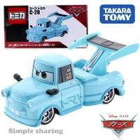 Takara Tomy Tomica-coches Pixar de Disney para niños, coches C-28, coches de juguete, coches de juguete, modelo de Metal fundido a presión, Tokyo Mater (Toon Tokyo Type)