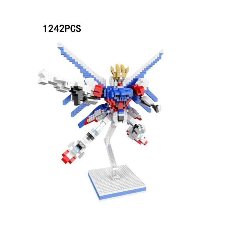 Супер робот war seed DESTINY micro diamond block freedom Strike i.w. S. P Gundam красный сбивающийся сборный нанокубик модель игрушки