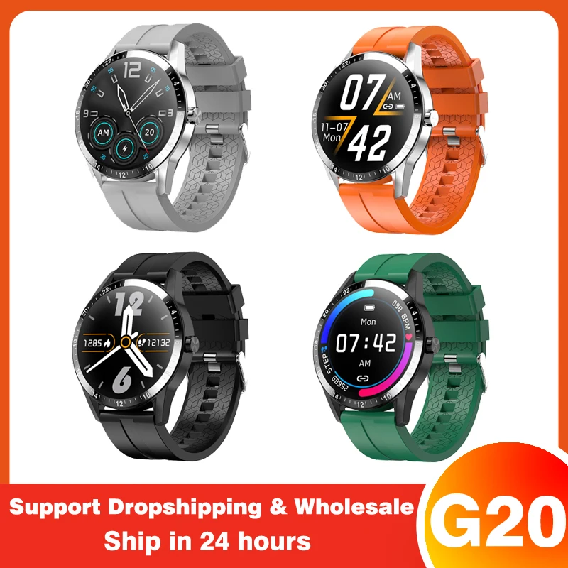 G20 Smartwatch 2021 Men Bluetooth Call Heart Rate ECG Blood Pressure Custom Dial 1.28 Inch Smart Watch For Android IOS VS LF26 |
