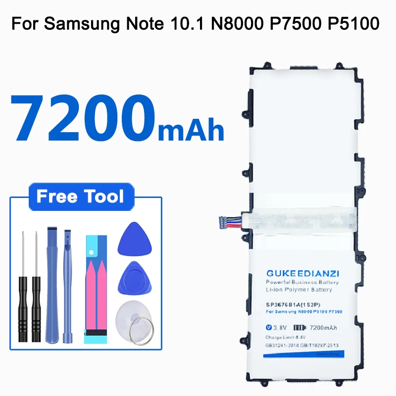 Аккумулятор GUKEEDIANZI 7200 мАч SP3676B1A для samsung Galaxy Tablet Tab 2 Note 10,1 P5100 P5110 P7500 P7510 N8000 N8010+ внешний аккумулятор