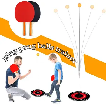 

Table Tennis Trainer Elastic Shaft Portable Table Tennis Set With 2 Rackets And 3 Balls For Adults And Children