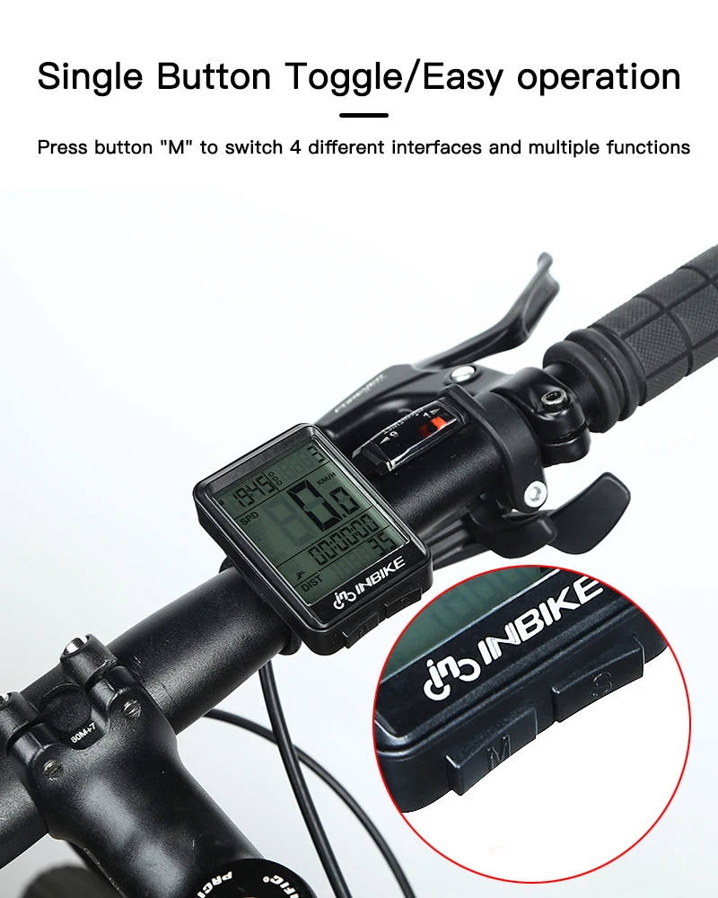 Водонепроницаемый велосипедный компьютер INBIKE беспроводной и проводной