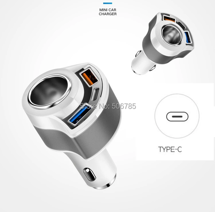 50 шт./Лот 12 В 3 А Быстрая зарядка QC3.0 usb адаптер автомобильная с портом type c дорожное