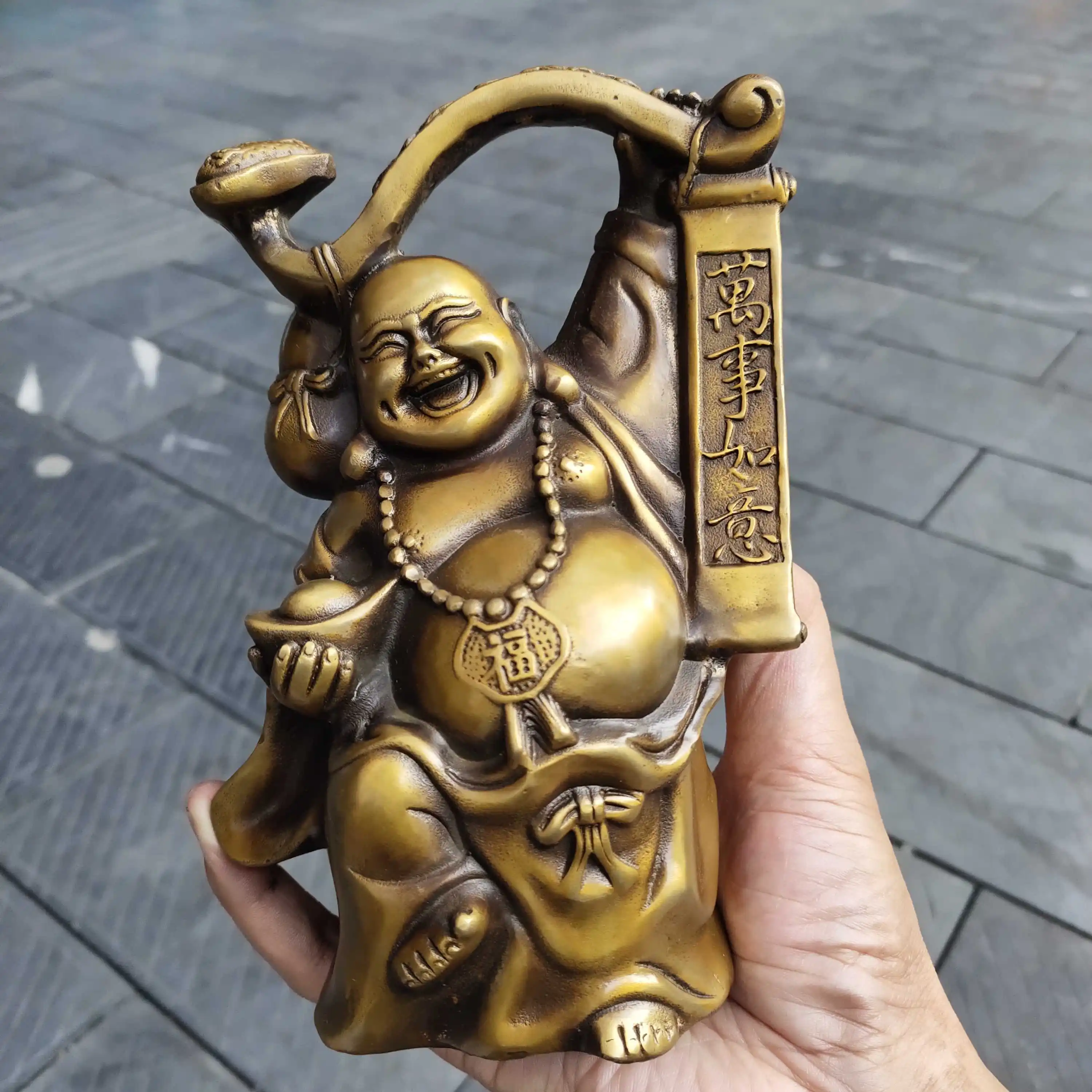 

Высота 18 см, старинная статуя из чистой меди