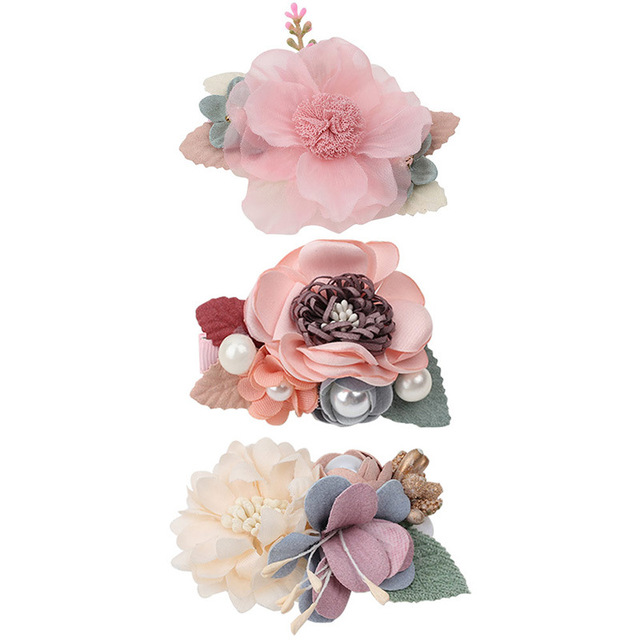 New Chiffon Flower Hair Clips Pins Accessories Cute Hair Clips Pins for Baby Girls Toddlers Hairpin Kids заколка для волос