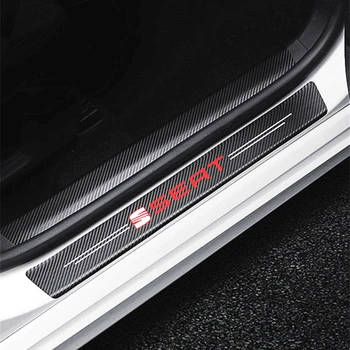 

4PCS Waterproof Carbon Fiber Sticker Protective for Seat FR+ Leon Ibiza Ateca Car accessories Automobiles