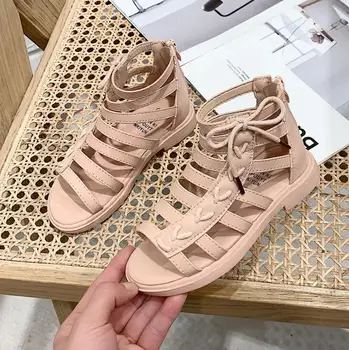

New Summer Fashion Roman Boots High-top Girls Sandals Kids Gladiator Sandals Toddler Child Sandals Children Soft Shoes