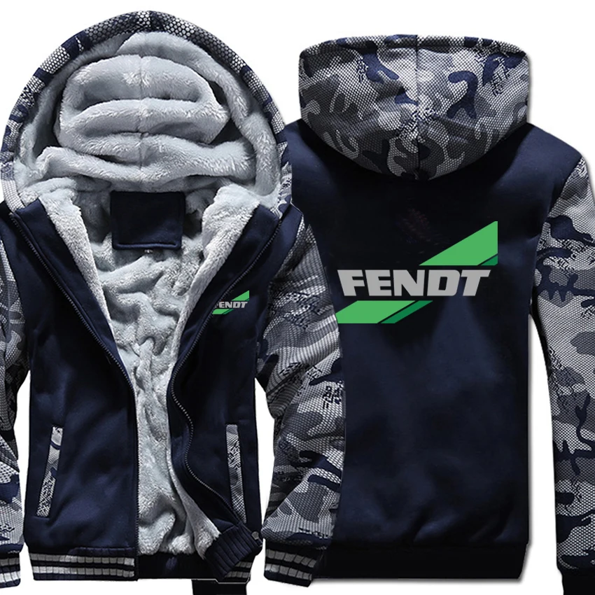 Fendt толстовки Зимний камуфляжный чехол куртка для мужчин шерстяная подкладка