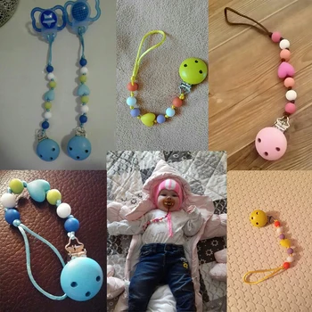 

Cute Colourful Beads Dummy Clip Cute Baby Pacifier Clip Pacifier Chain Hand Made Baby Soother Holder For Baby Kid