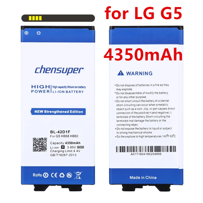 Высокая производительность chensuper телефон Батарея для LG G3 G4 G5 V10 V20 Батарея BL-53YH BL-51YF BL-42D1F BL-45B1F BL-44E1F батареи - Цвет: For LG G5