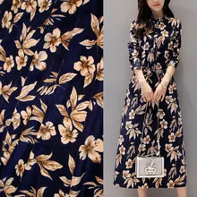 Половина метра осень зима темно-синий низ с ретро большой цветок хлопок вельвет ткань для пальто платье рубашка одежда материал T953