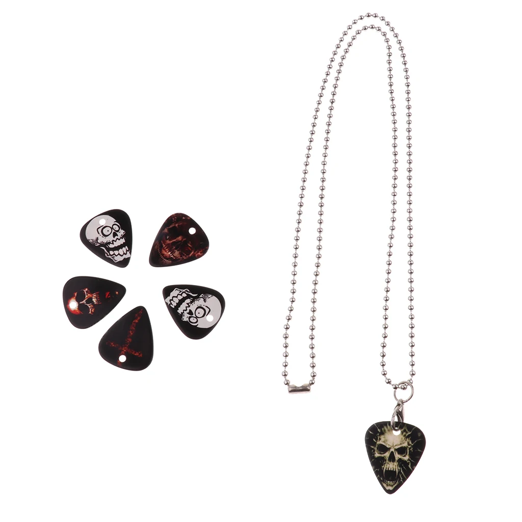 Guitar Pick Pendant Necklace 39.5mm Ball Chain Style For Guitar
