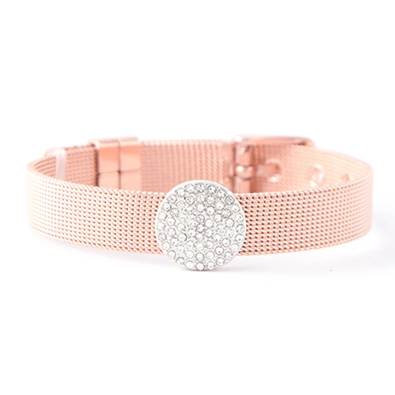 Fashion Jewelry Mesh Charm Bracelet Set with Deluxe Slide Charms and alloy Bracelet& Bangles As Gift